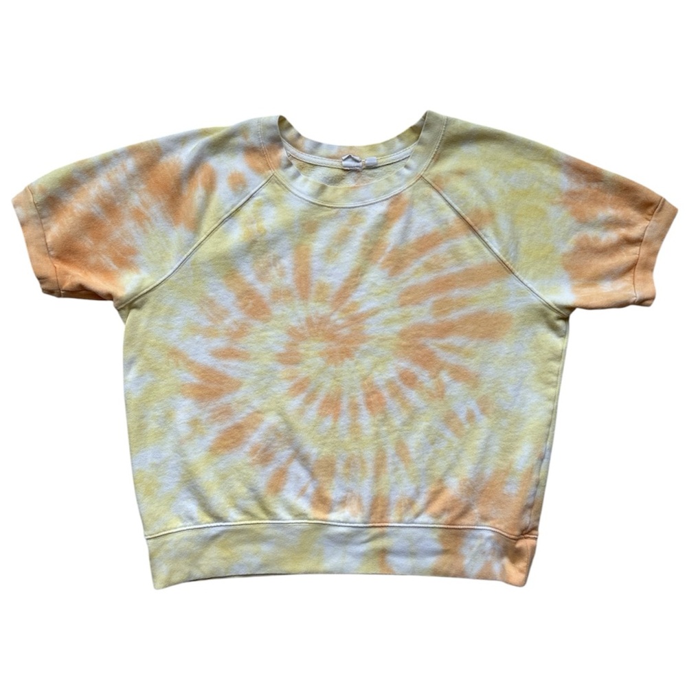 GAP Tie-Dye Spiral Short Sleeve Sweatshirt Size Large in GUC - Picture 4 of 7